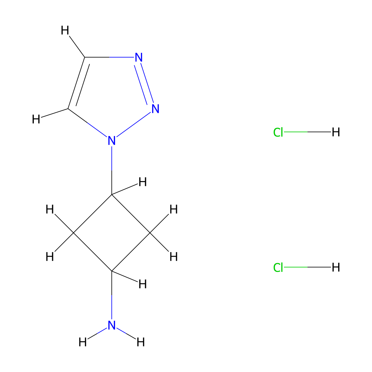 3-(Triazol-1-yl)cyclobutan-1-amine;dihydrochloride molecular structure, CAS 2408963-16-4