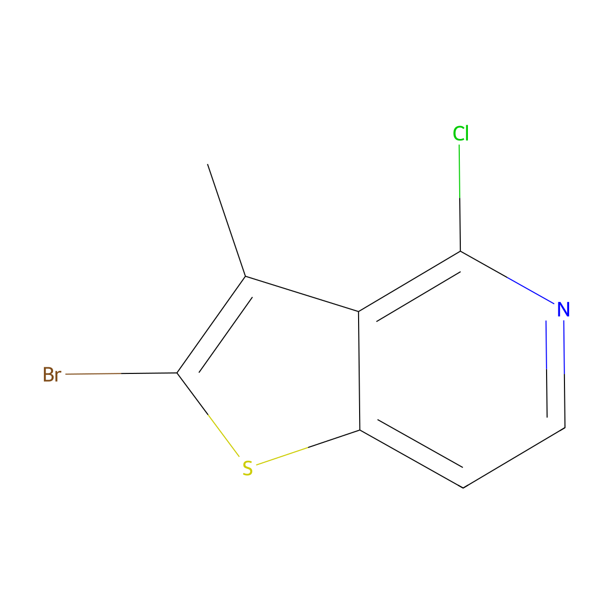2-Bromo-4-chloro-3-methylthieno[3,2-c]pyridine molecular structure, CAS 2408963-18-6