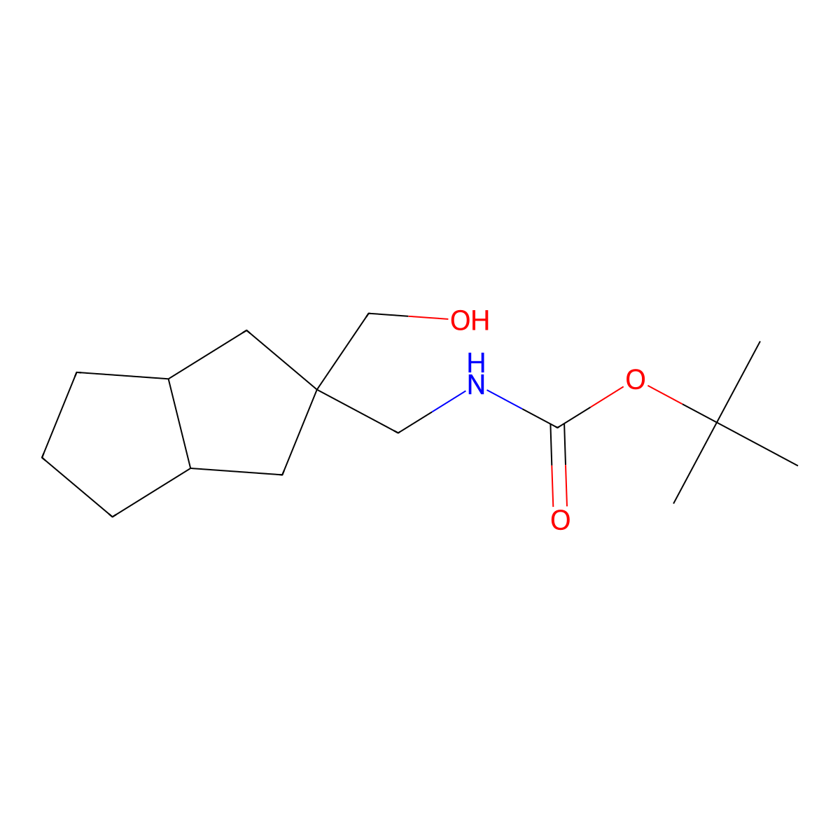 tert-butyl N-{[2-(hydroxymethyl)-octahydropentalen-2-yl]methyl}carbamate molecular structure, CAS 2408963-19-7