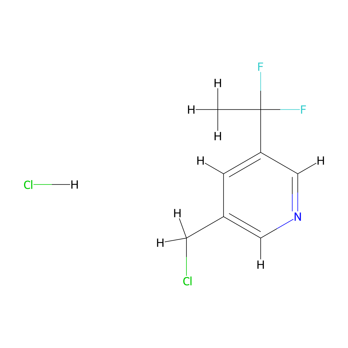 3-(Chloromethyl)-5-(1,1-difluoroethyl)pyridine hydrochloride molecular structure, CAS 2408963-24-4