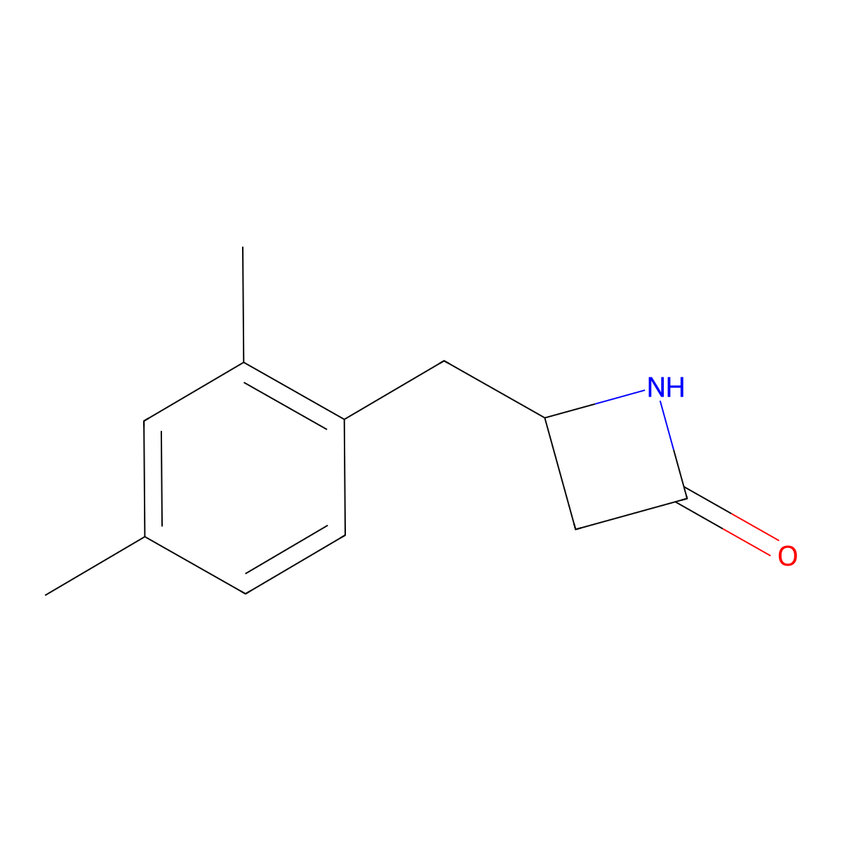 4-[(2,4-Dimethylphenyl)methyl]azetidin-2-one molecular structure, CAS 2408963-31-3