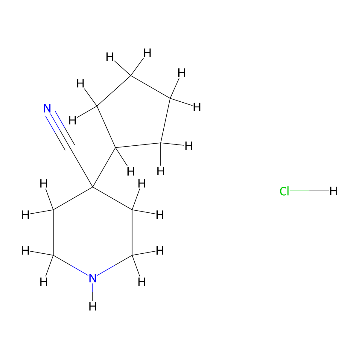 4-Cyclopentylpiperidine-4-carbonitrilehydrochloride molecular structure, CAS 2408963-33-5