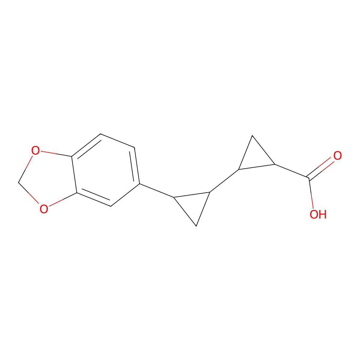 2-[2-(1,3-Dioxaindan-5-yl)cyclopropyl]cyclopropane-1-carboxylicacid molecular structure, CAS 2408963-39-1