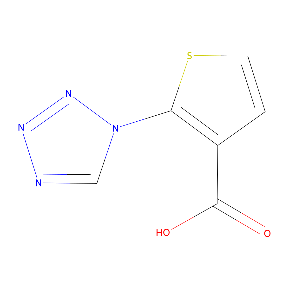 2-(1H-1,2,3,4-tetrazol-1-yl)thiophene-3-carboxylic acid molecular structure, CAS 2408963-41-5