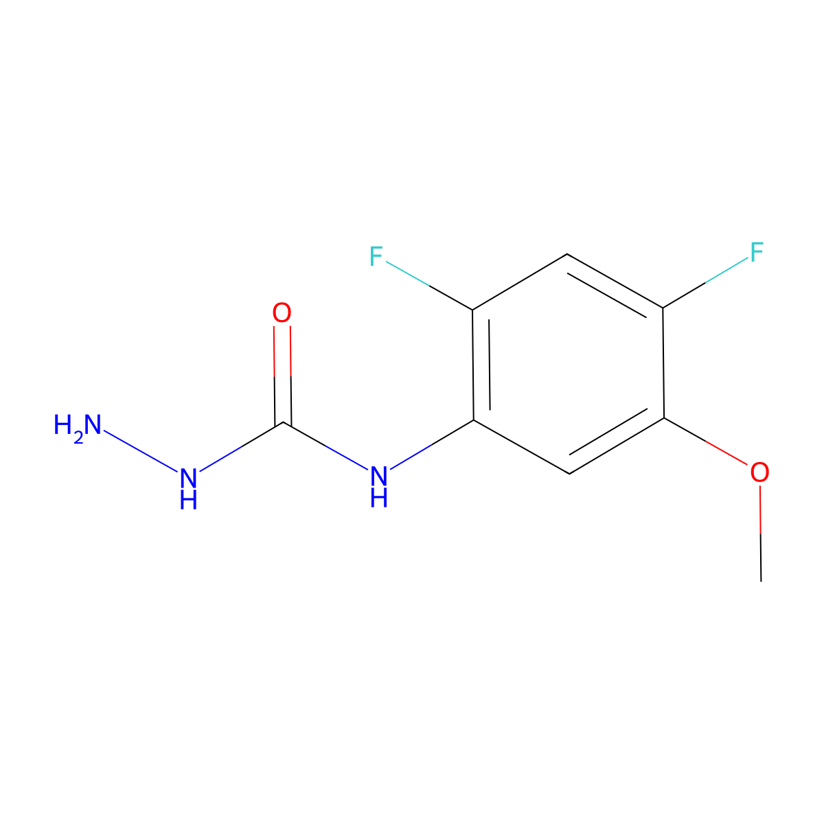 3-Amino-1-(2,4-difluoro-5-methoxyphenyl)urea molecular structure, CAS 2408963-43-7