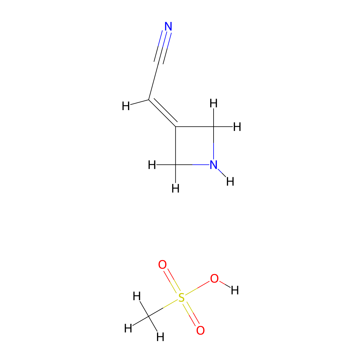2-(Azetidin-3-ylidene)acetonitrile; methanesulfonic acid molecular structure, CAS 2408963-47-1