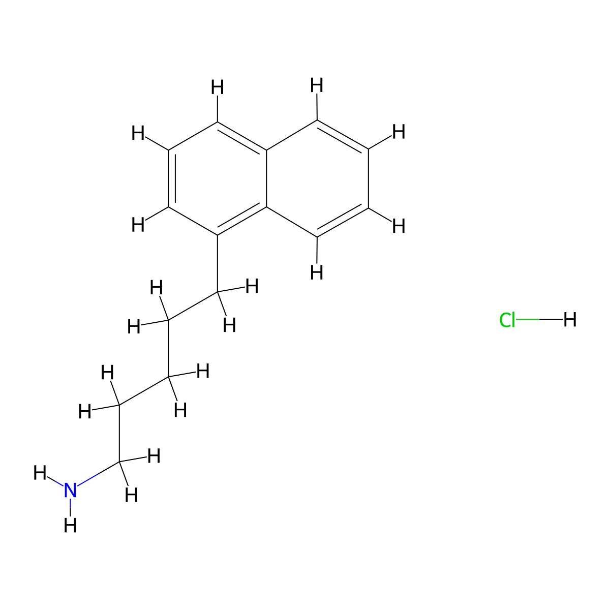 5-(Naphthalen-1-yl)pentan-1-amine hydrochloride molecular structure, CAS 2408963-57-3