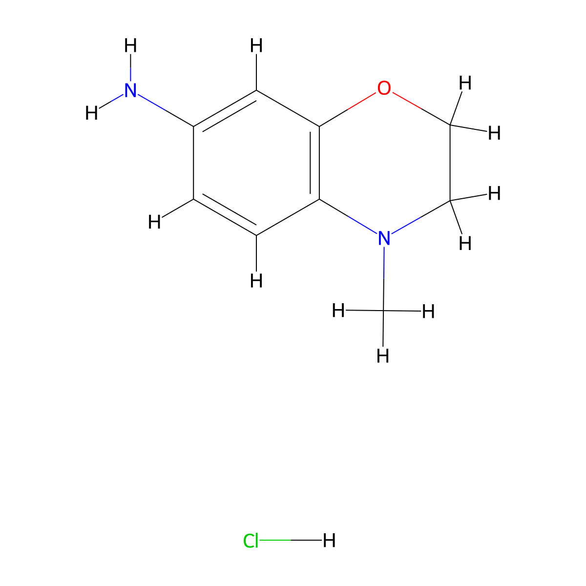 4-Methyl-2,3-dihydro-1,4-benzoxazin-7-amine;hydrochloride molecular structure, CAS 2408963-59-5