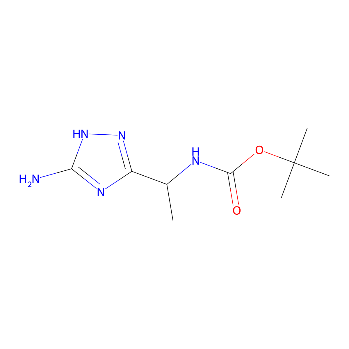 tert-butyl N-[1-(5-amino-1H-1,2,4-triazol-3-yl)ethyl]carbamate molecular structure, CAS 2408963-61-9