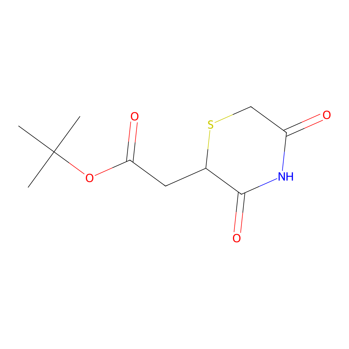 Tert-butyl 2-(3,5-dioxothiomorpholin-2-yl)acetate molecular structure, CAS 2408963-62-0