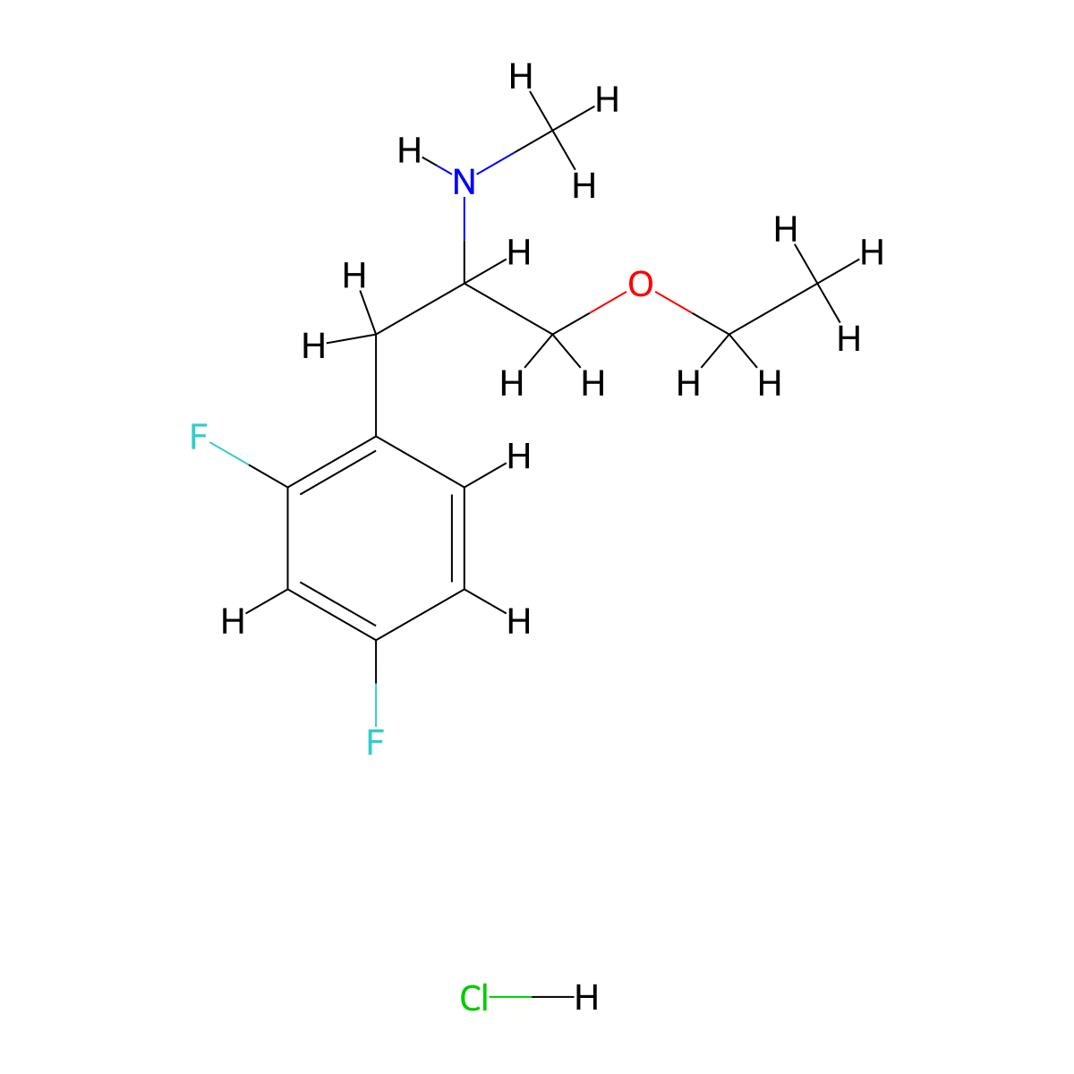 (1-(2,4-Difluorophenyl)-3-ethoxypropan-2-yl)(methyl)amine hydrochloride molecular structure, CAS 2408963-70-0