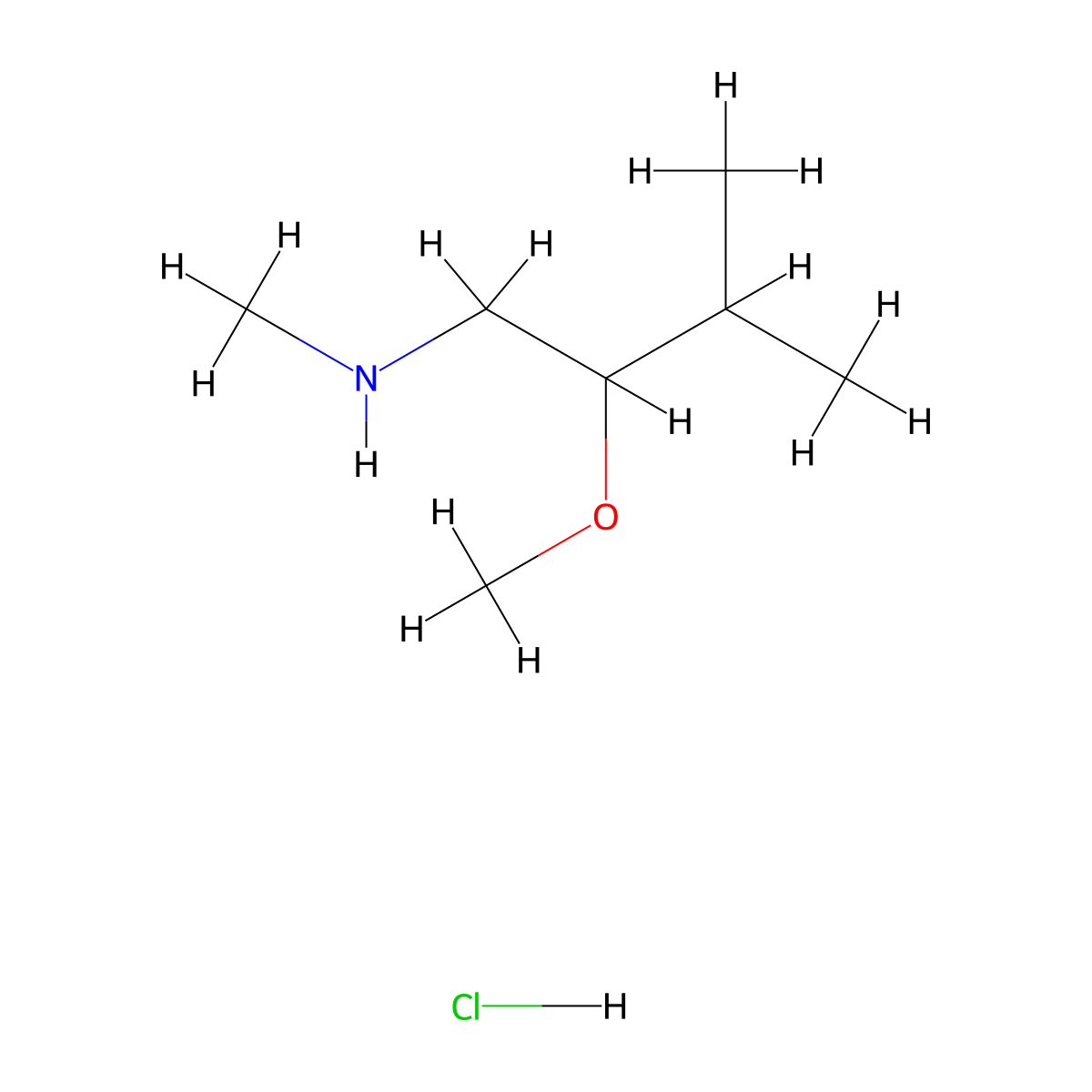 (2-Methoxy-3-methylbutyl)(methyl)amine hydrochloride molecular structure, CAS 2408963-72-2
