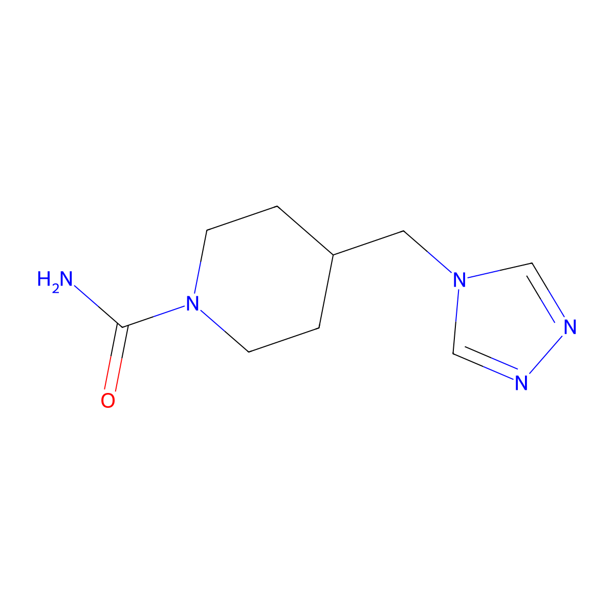 4-[(4H-1,2,4-triazol-4-yl)methyl]piperidine-1-carboxamide molecular structure, CAS 2408963-76-6