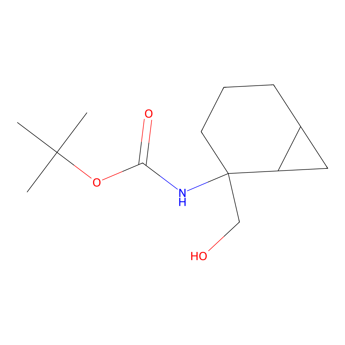 tert-butyl N-[2-(hydroxymethyl)bicyclo[4.1.0]heptan-2-yl]carbamate molecular structure, CAS 2408963-80-2