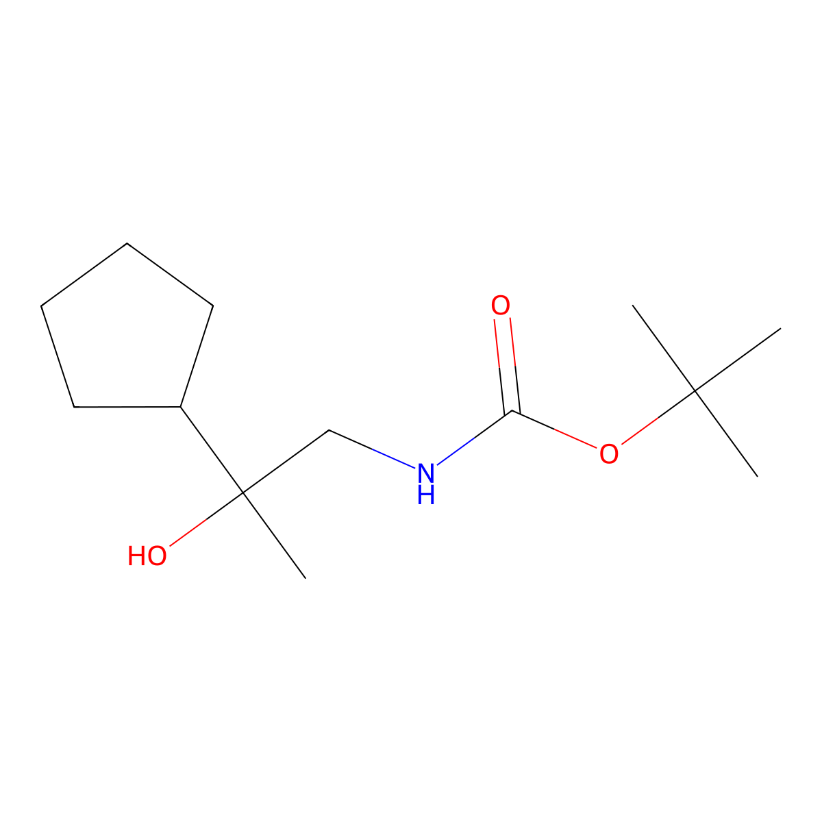 tert-butyl N-(2-cyclopentyl-2-hydroxypropyl)carbamate molecular structure, CAS 2408963-82-4