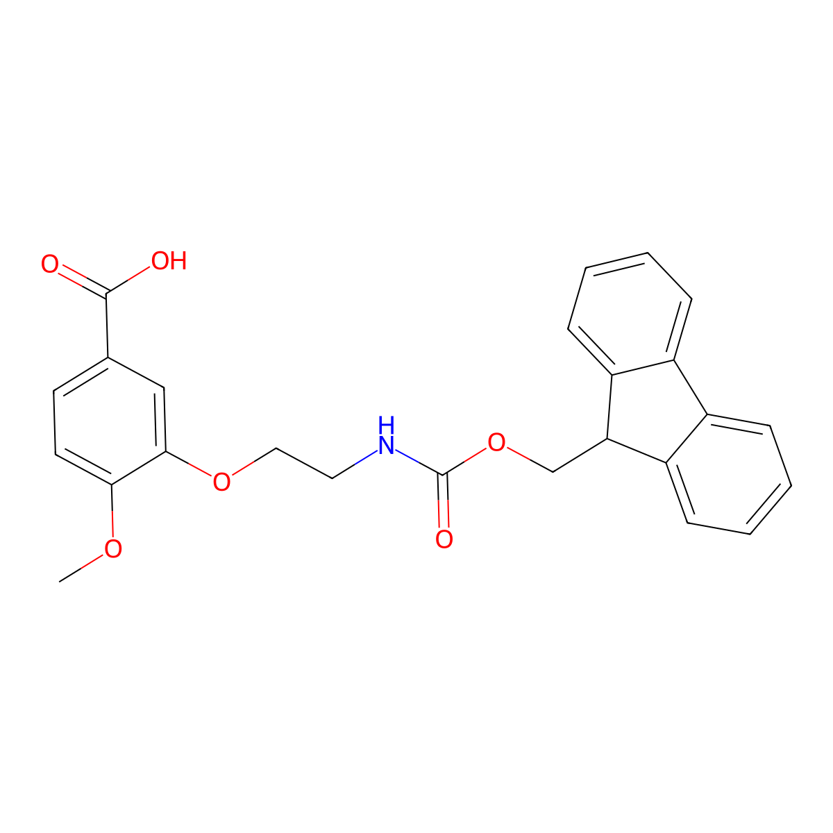 3-[2-(9H-Fluoren-9-ylmethoxycarbonylamino)ethoxy]-4-methoxybenzoic acid molecular structure, CAS 2408963-97-1