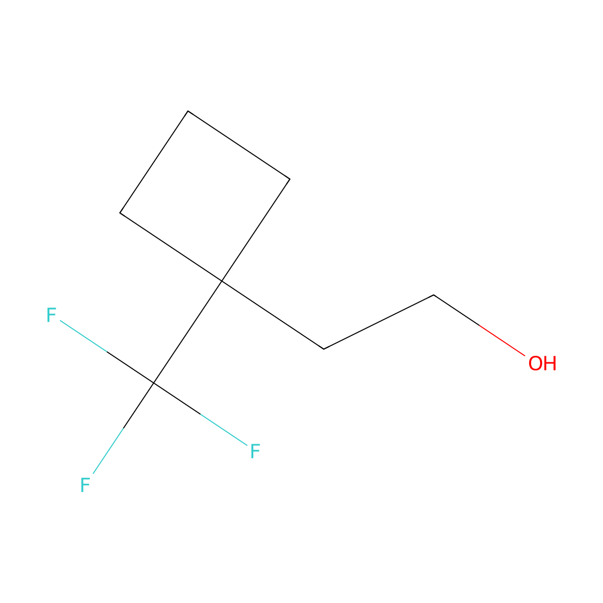 2-[1-(Trifluoromethyl)cyclobutyl]ethan-1-ol molecular structure, CAS 2408963-98-2
