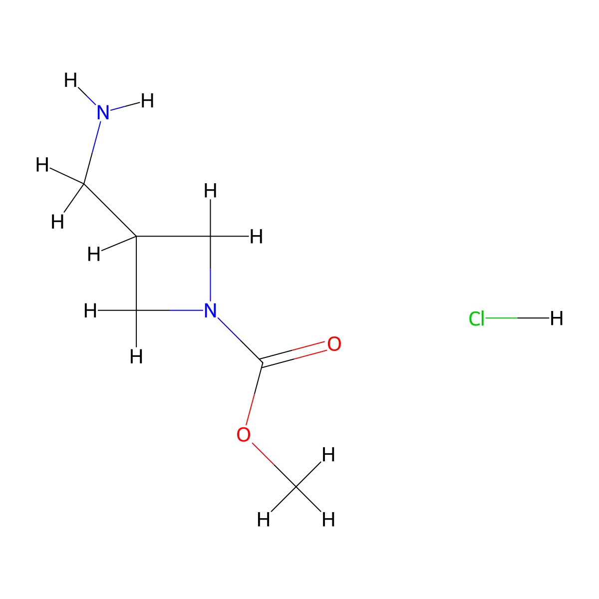 Methyl 3-(aminomethyl)azetidine-1-carboxylate hydrochloride molecular structure, CAS 2408964-02-1