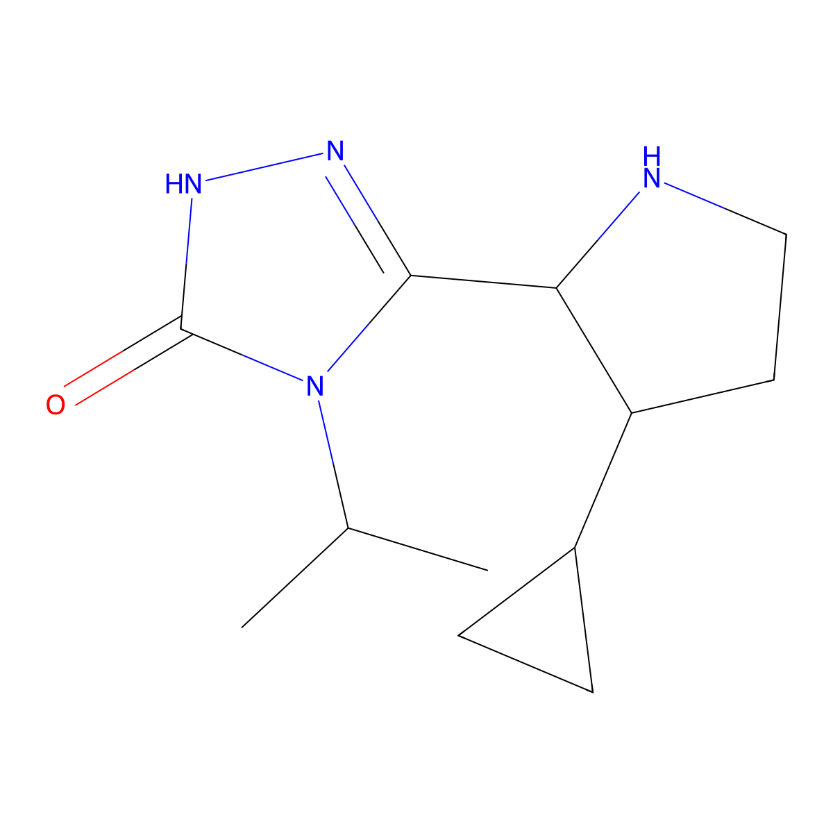 3-(3-cyclopropylpyrrolidin-2-yl)-4-(propan-2-yl)-4,5-dihydro-1H-1,2,4-triazol-5-one molecular structure, CAS 2408964-03-2