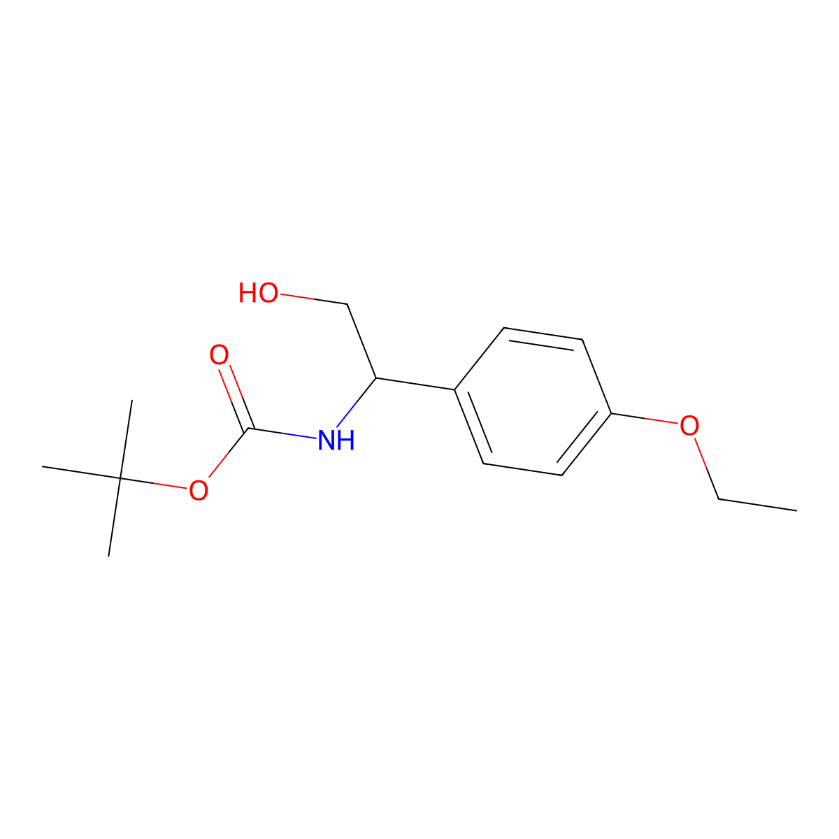 tert-butyl N-[1-(4-ethoxyphenyl)-2-hydroxyethyl]carbamate molecular structure, CAS 2408964-05-4