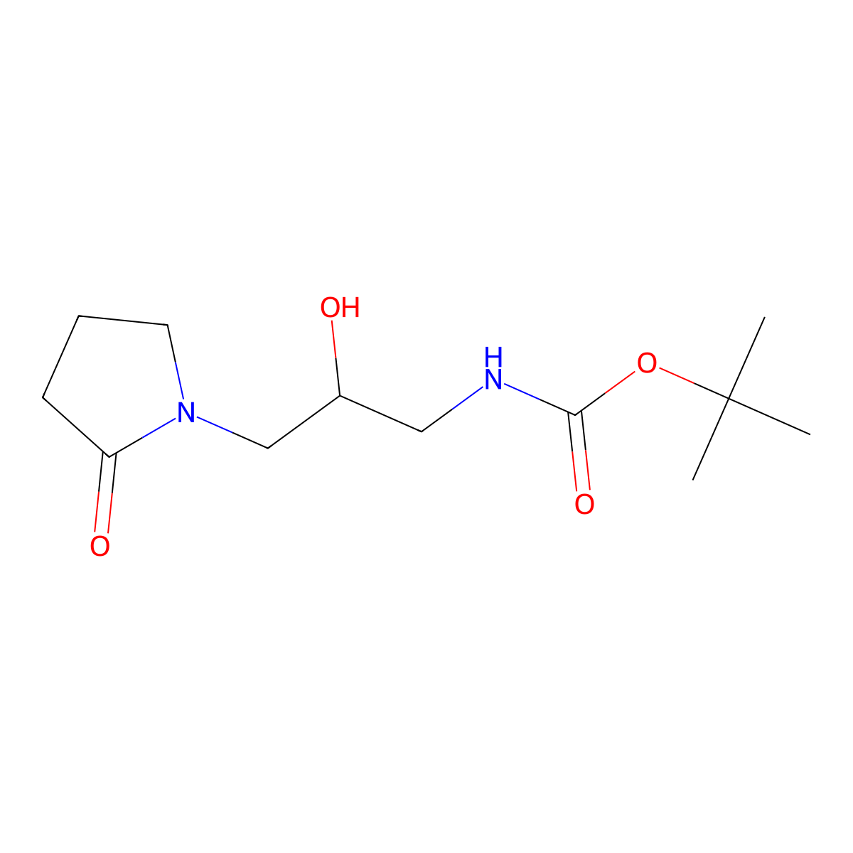 tert-butyl N-[2-hydroxy-3-(2-oxopyrrolidin-1-yl)propyl]carbamate molecular structure, CAS 2408964-11-2