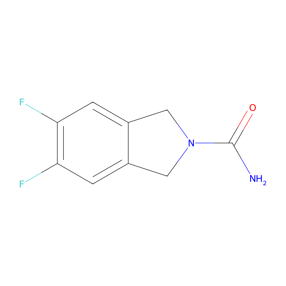 5,6-difluoro-2,3-dihydro-1H-isoindole-2-carboxamide molecular structure, CAS 2408964-12-3
