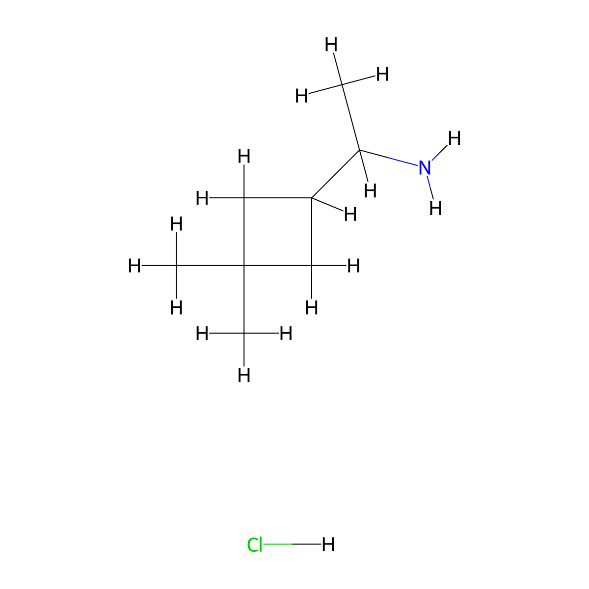 1-(3,3-Dimethylcyclobutyl)ethan-1-amine hydrochloride molecular structure, CAS 2408964-13-4