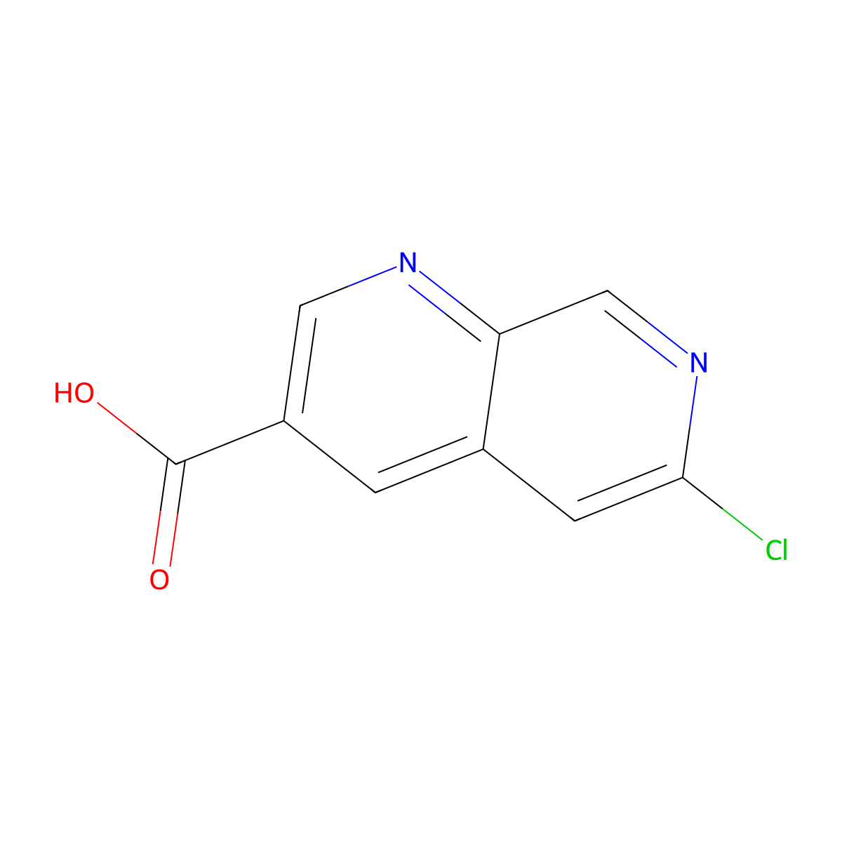 6-Chloro-1,7-naphthyridine-3-carboxylic acid molecular structure, CAS 2408964-14-5