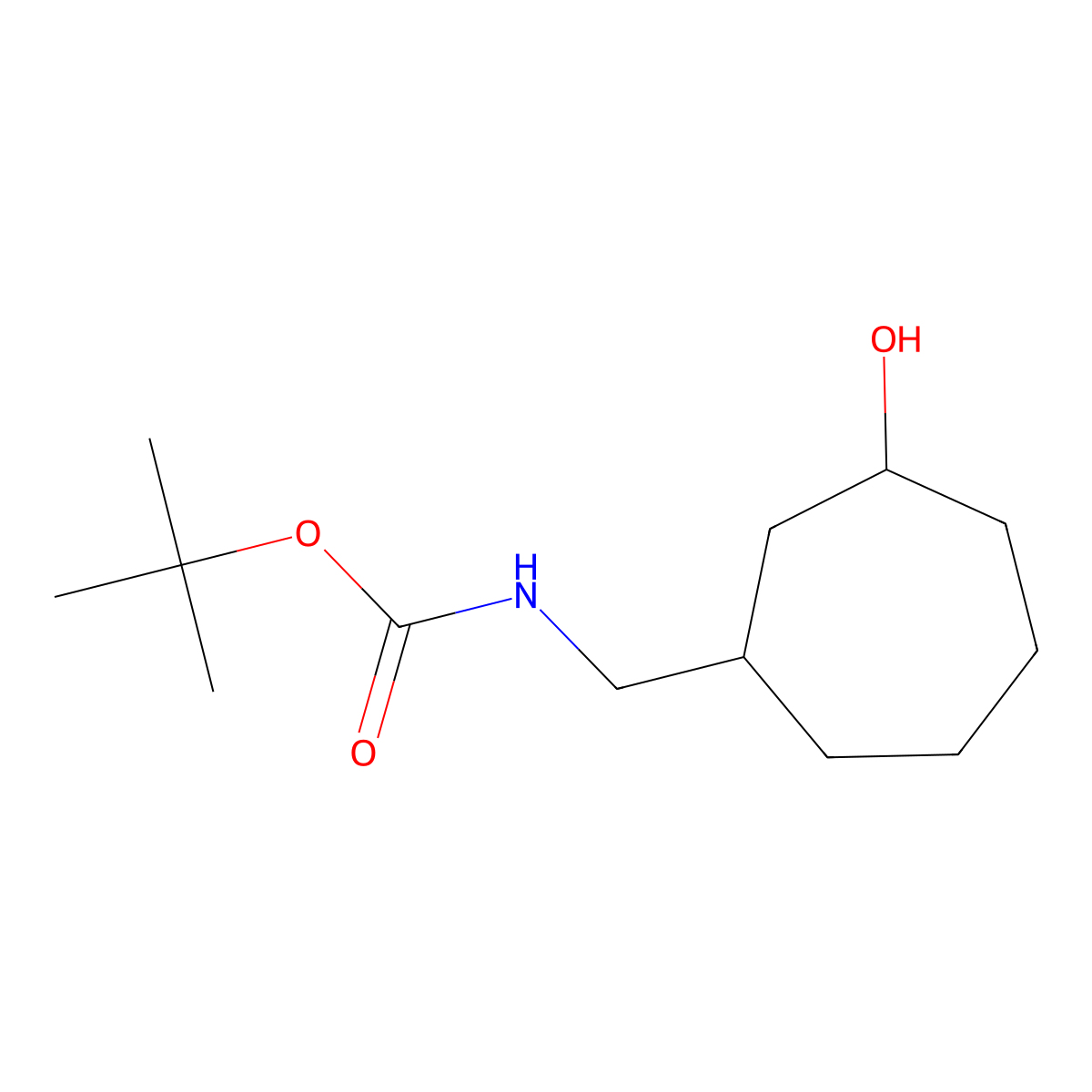 tert-butyl N-[(3-hydroxycycloheptyl)methyl]carbamate molecular structure, CAS 2408964-16-7