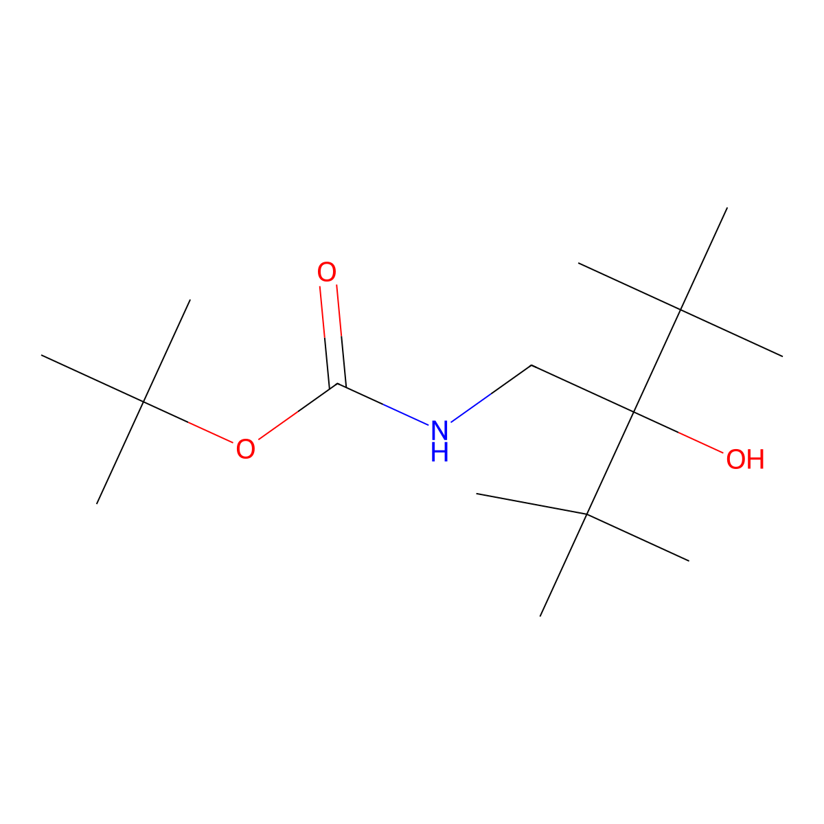 tert-butyl N-(2-tert-butyl-2-hydroxy-3,3-dimethylbutyl)carbamate molecular structure, CAS 2408964-17-8