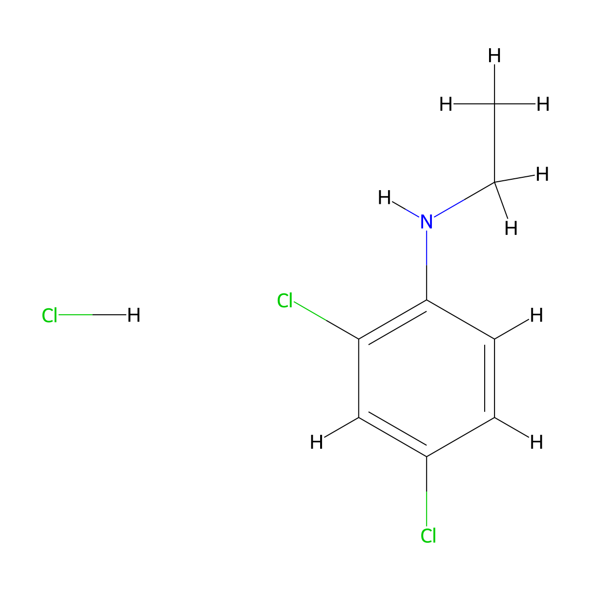 2,4-dichloro-N-ethylaniline hydrochloride molecular structure, CAS 2408964-22-5