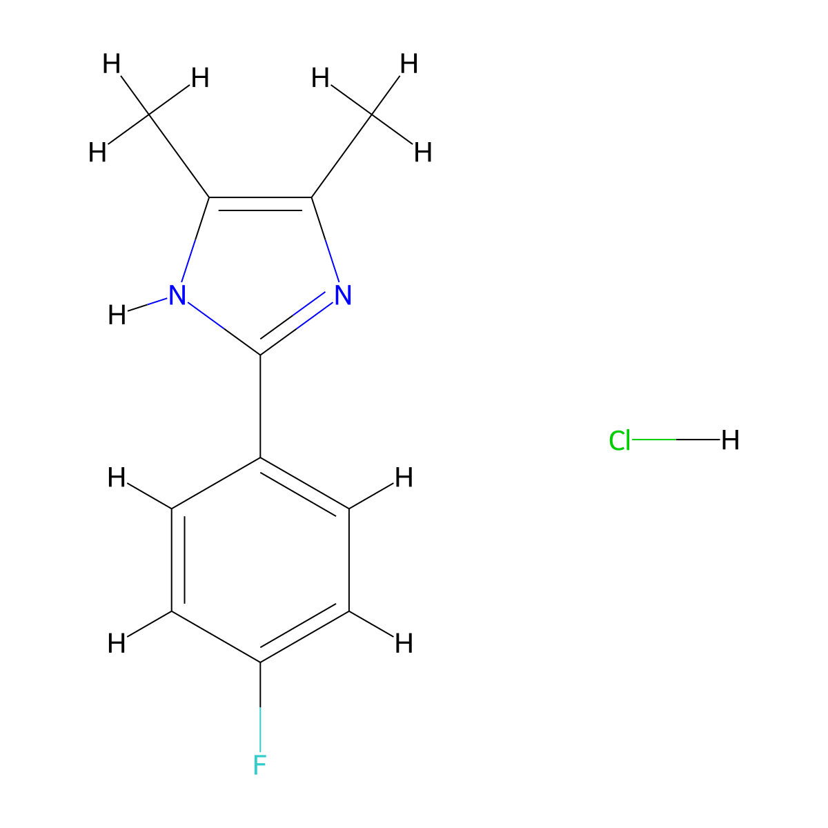 2-(4-fluorophenyl)-4,5-dimethyl-1H-imidazolehydrochloride molecular structure, CAS 2408964-25-8