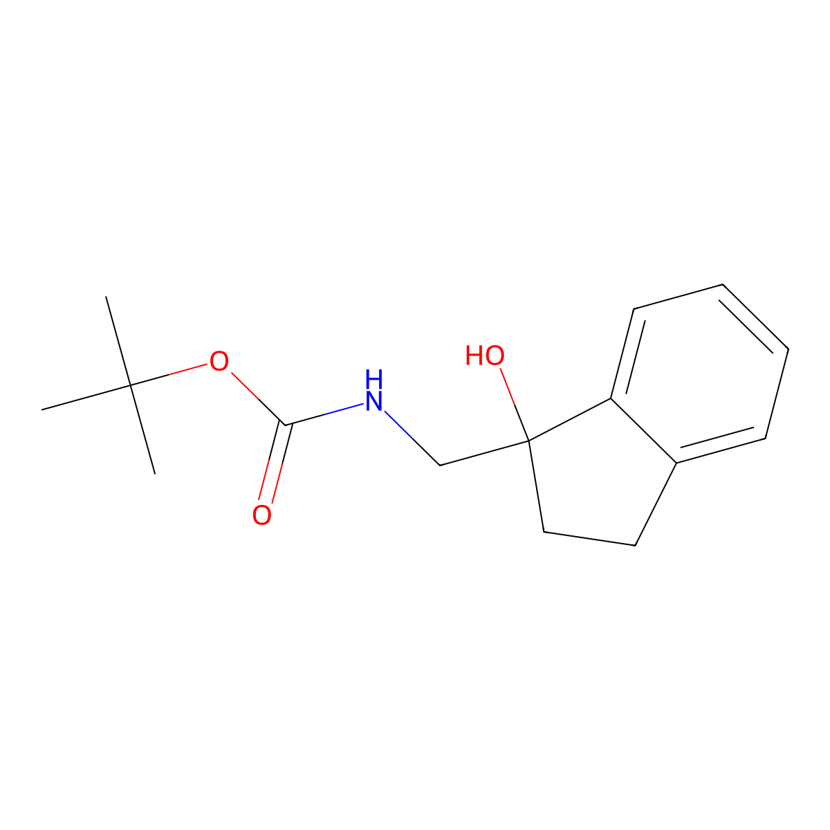 tert-butyl N-[(1-hydroxy-2,3-dihydro-1H-inden-1-yl)methyl]carbamate molecular structure, CAS 2408964-27-0