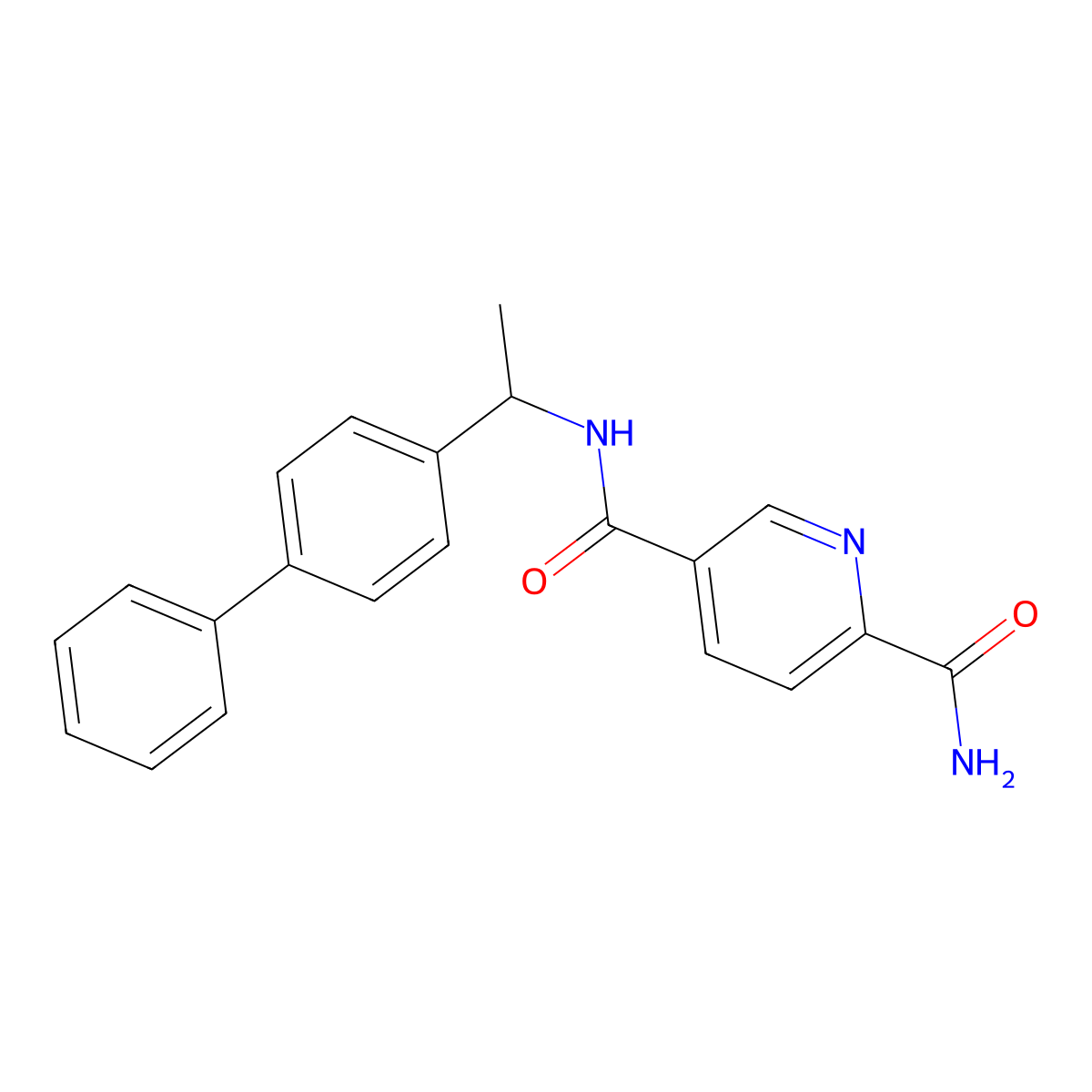 N5-(1-{[1,1'-biphenyl]-4-yl}ethyl)pyridine-2,5-dicarboxamide molecular structure, CAS 2408964-31-6