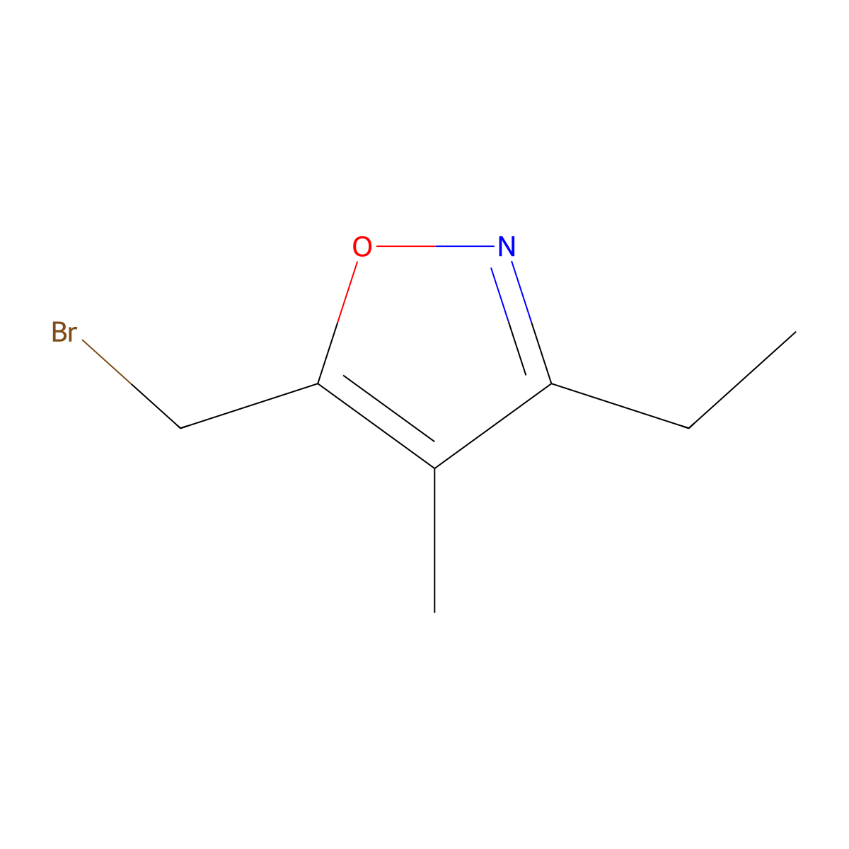 5-(Bromomethyl)-3-ethyl-4-methyl-1,2-oxazole molecular structure, CAS 2408964-34-9