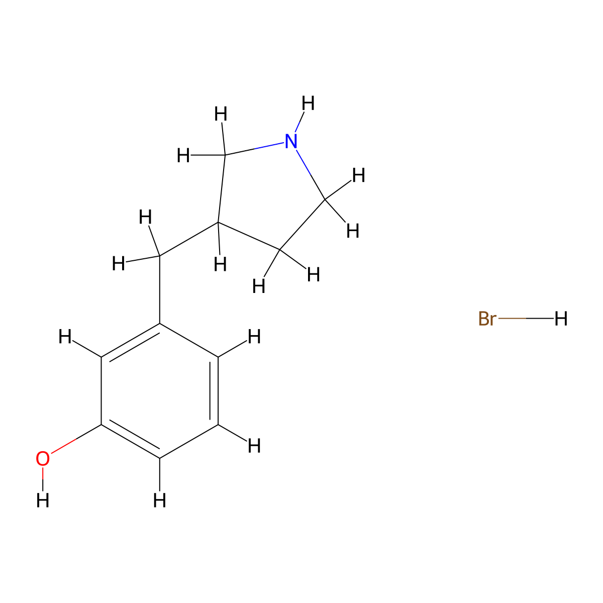 3-(Pyrrolidin-3-ylmethyl)phenol;hydrobromide molecular structure, CAS 2408964-36-1