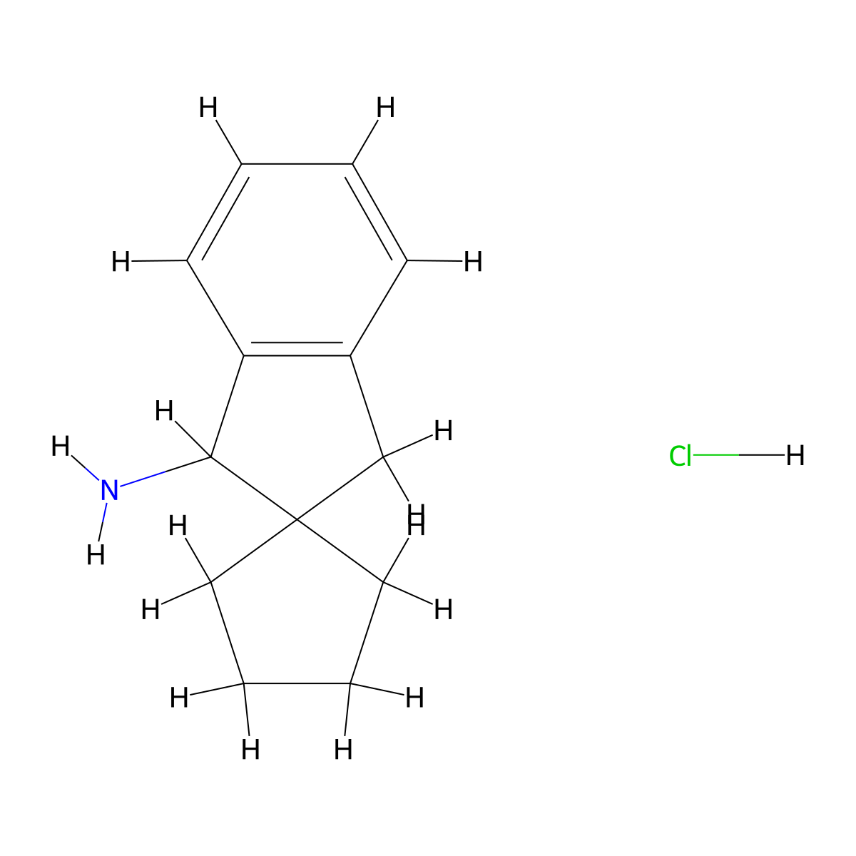 1',3'-Dihydrospiro(cyclopentane-1,2'-inden)-3'-amine hydrochloride molecular structure, CAS 2408964-40-7