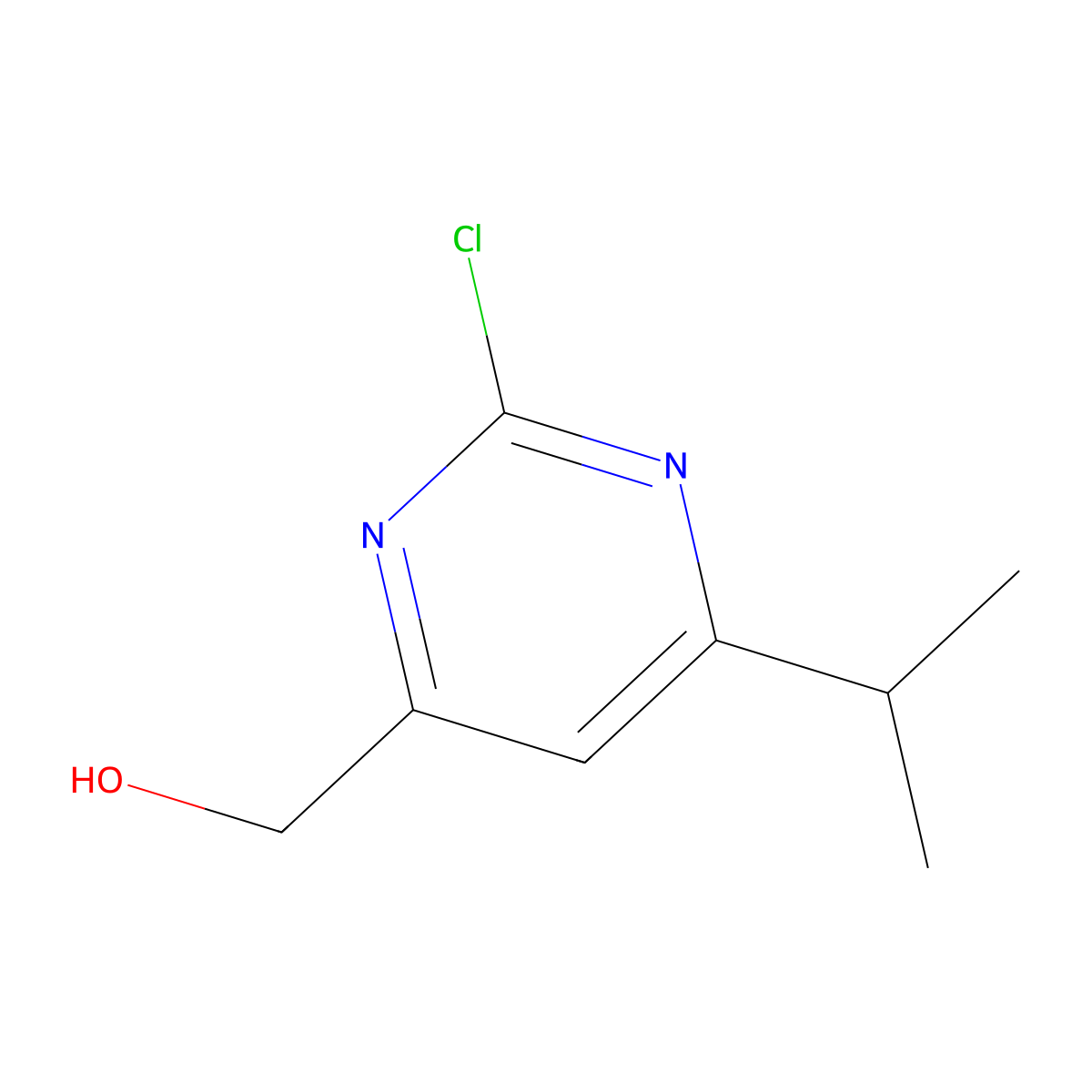 [2-Chloro-6-(propan-2-yl)pyrimidin-4-yl]methanol molecular structure, CAS 2408964-41-8