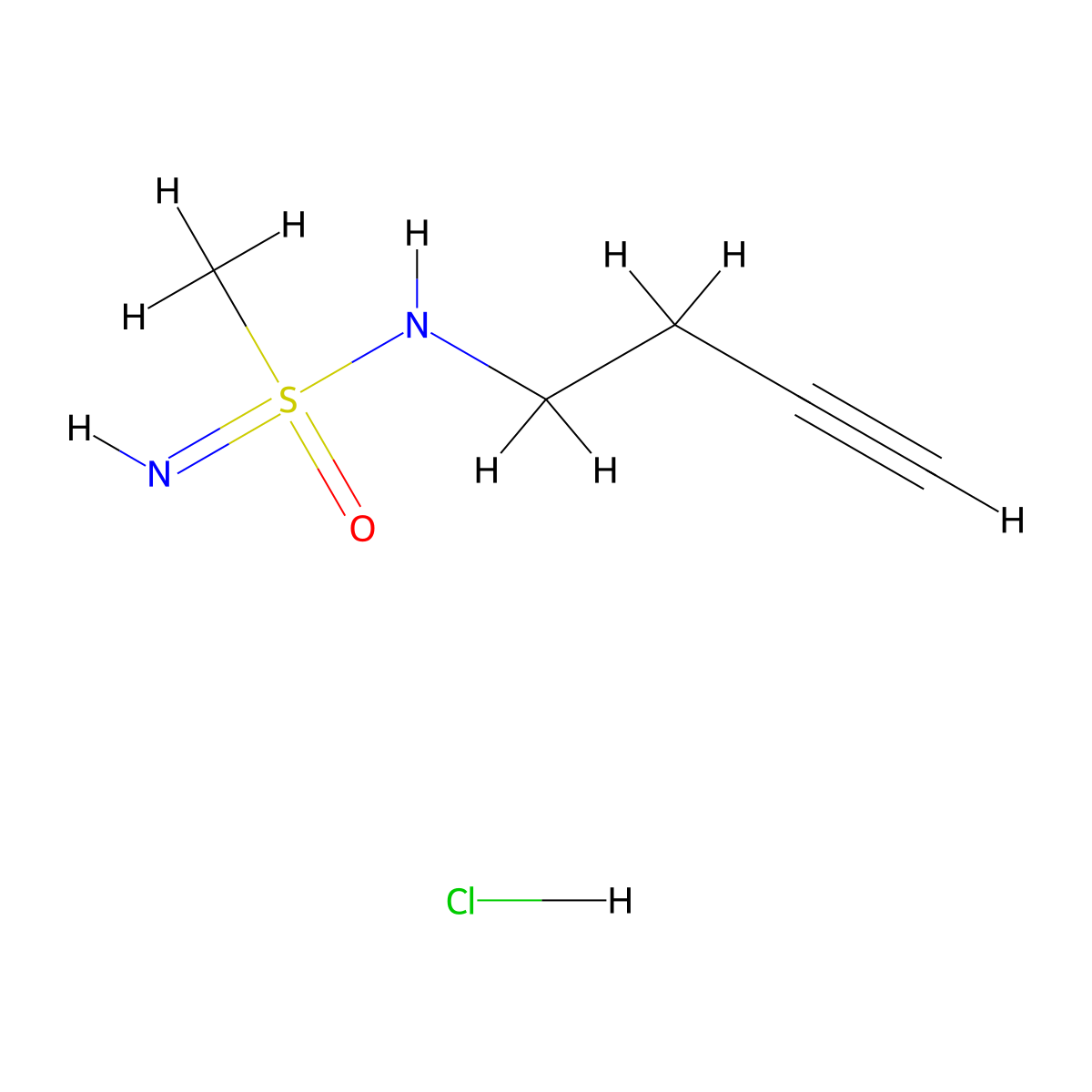 N-(but-3-yn-1-yl)methanesulfonoimidamide hydrochloride molecular structure, CAS 2408964-48-5