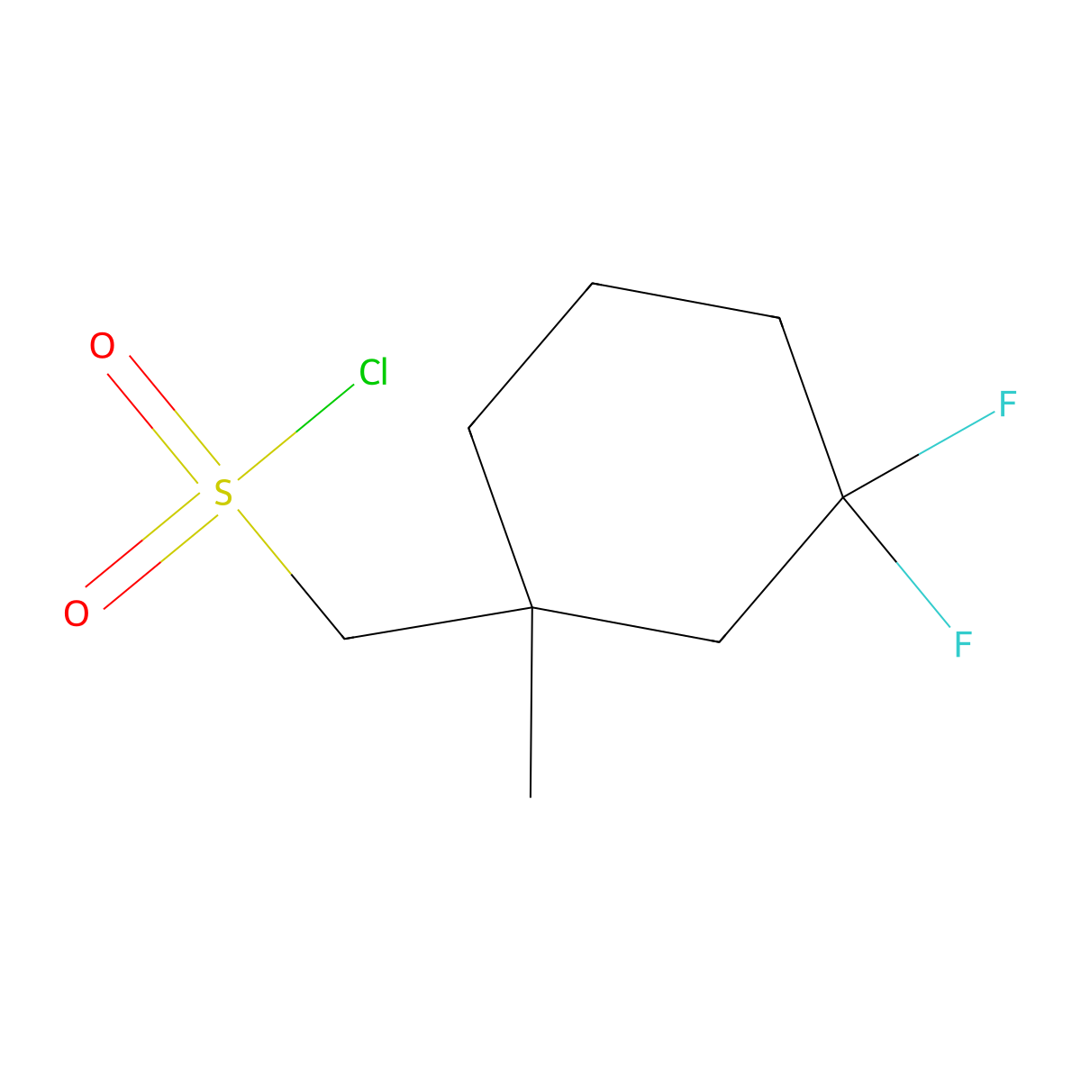 (3,3-Difluoro-1-methylcyclohexyl)methanesulfonyl chloride molecular structure, CAS 2408964-52-1