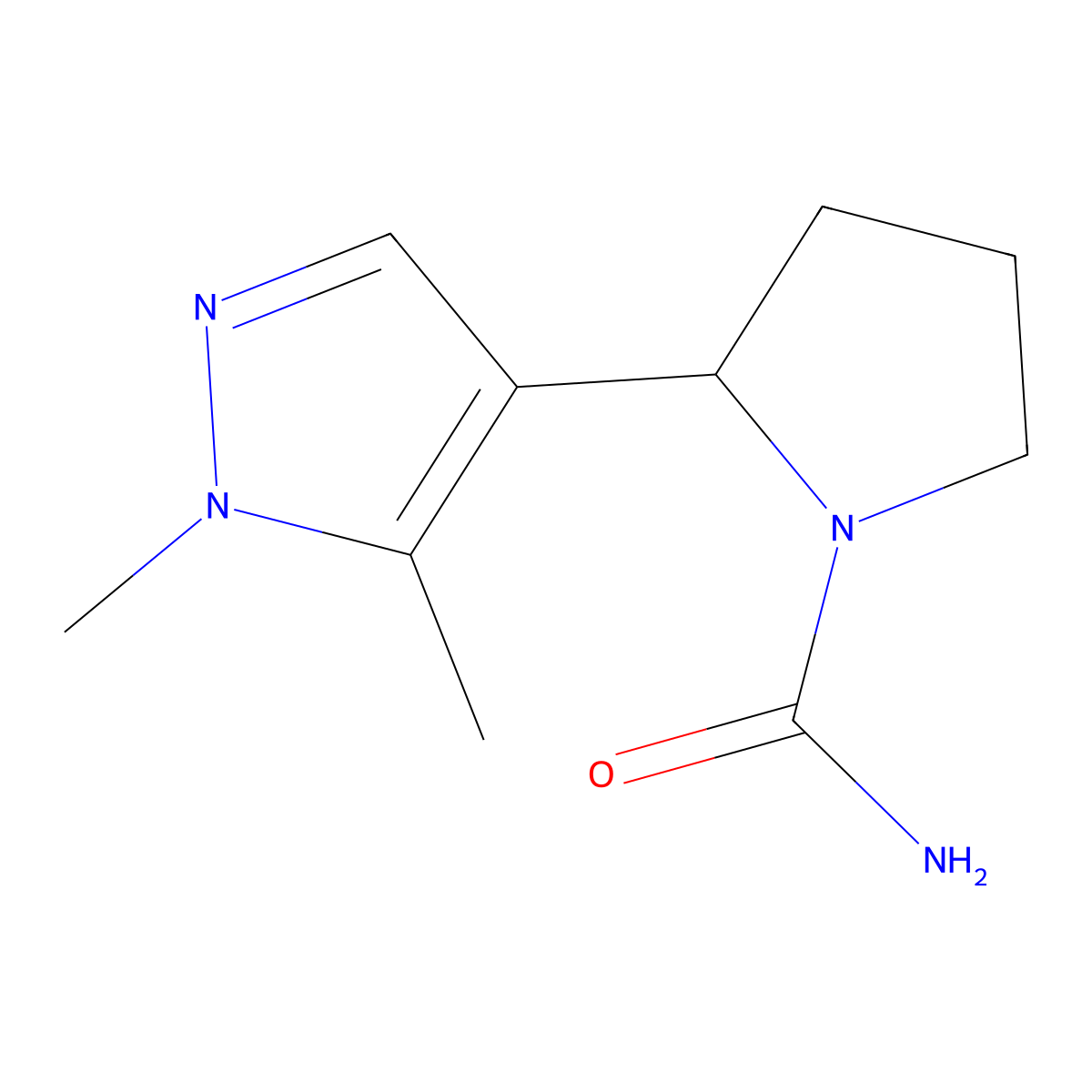 2-(1,5-dimethyl-1H-pyrazol-4-yl)pyrrolidine-1-carboxamide molecular structure, CAS 2408964-57-6