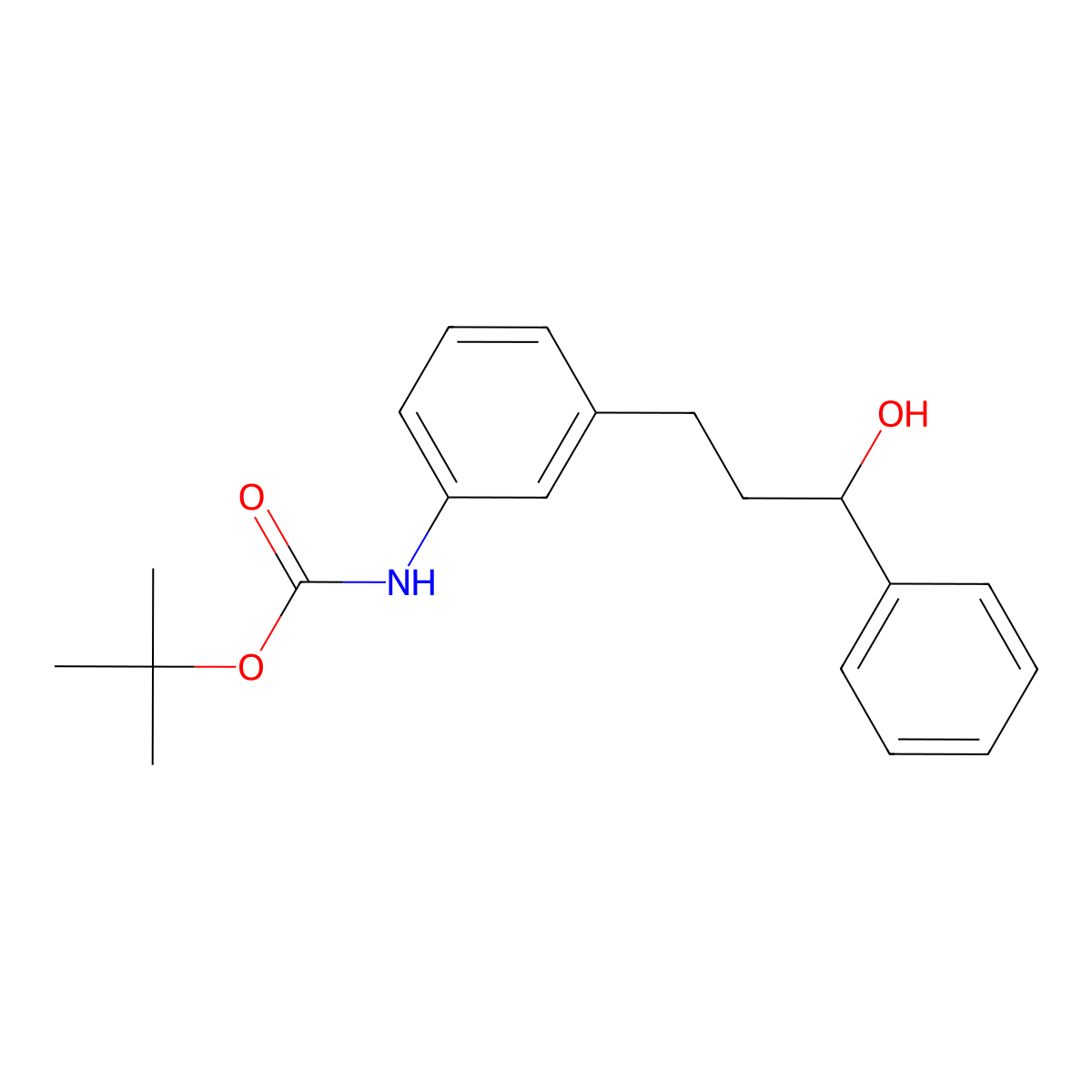 tert-butyl N-[3-(3-hydroxy-3-phenylpropyl)phenyl]carbamate molecular structure, CAS 2408964-66-7