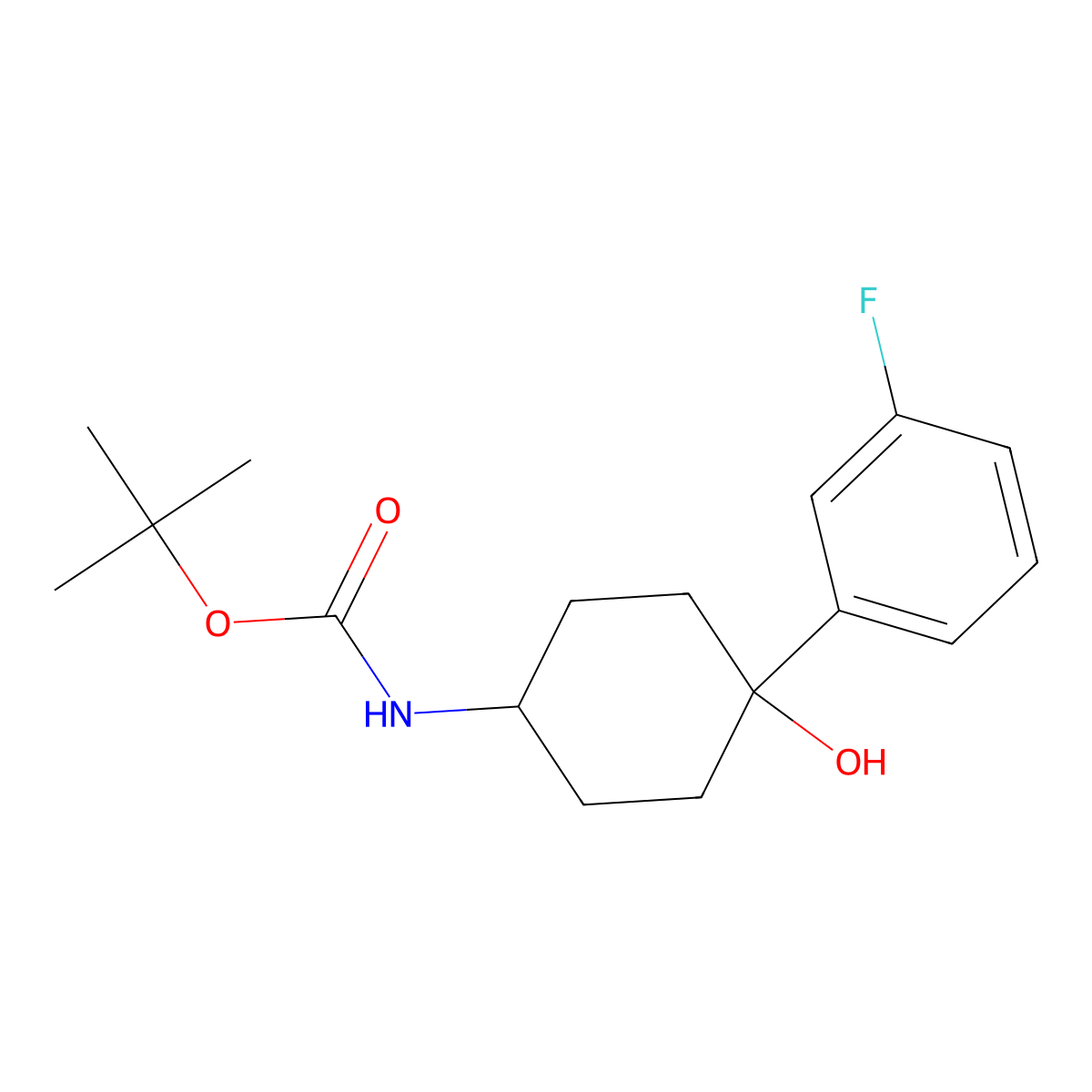 tert-butyl N-[4-(3-fluorophenyl)-4-hydroxycyclohexyl]carbamate molecular structure, CAS 2408964-68-9