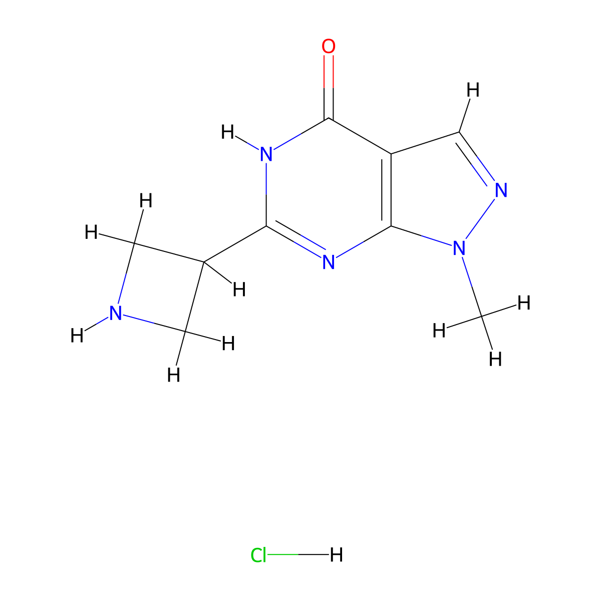 6-(Azetidin-3-yl)-1-methyl-5H-pyrazolo[3,4-d]pyrimidin-4-one;hydrochloride molecular structure, CAS 2408964-74-7