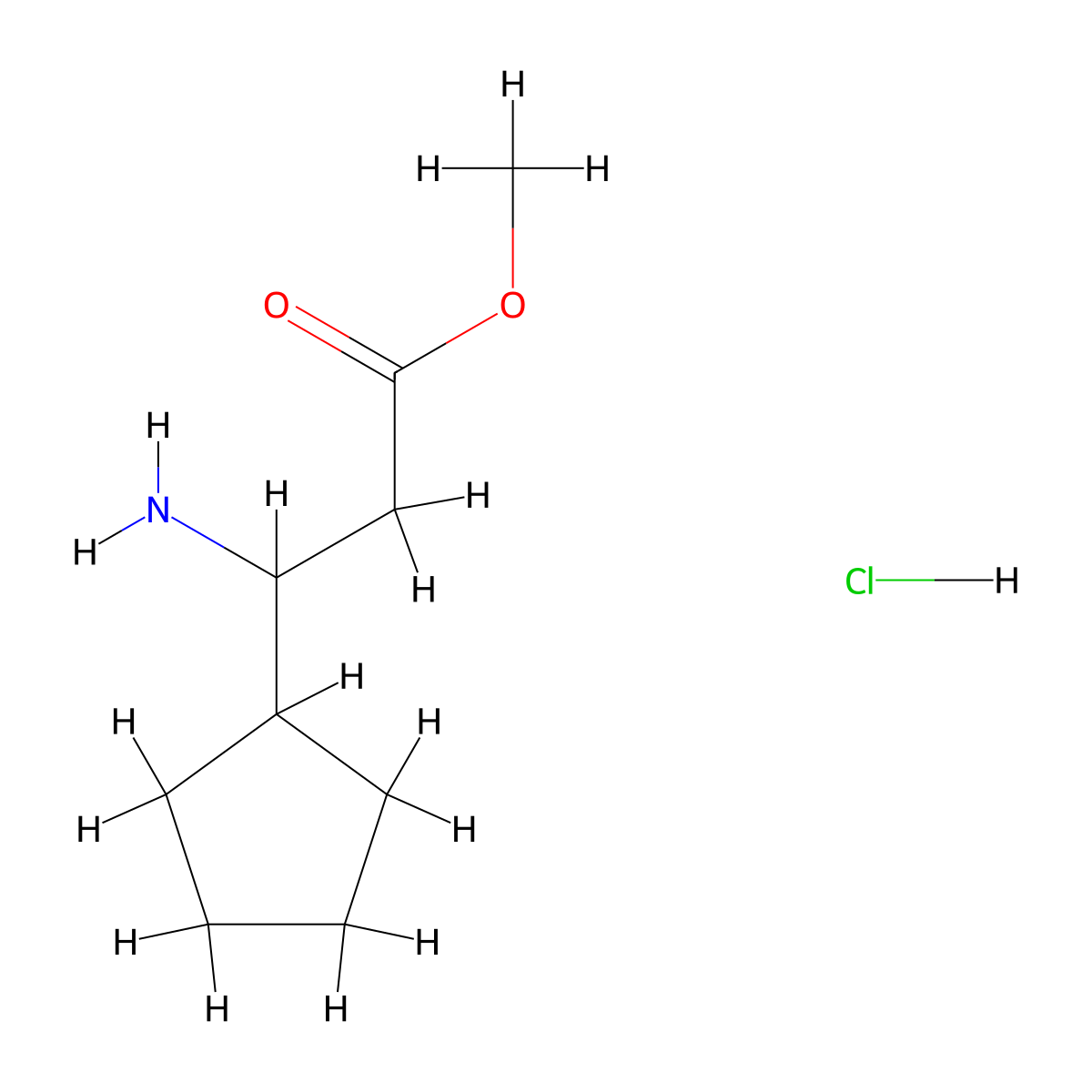 Methyl 3-amino-3-cyclopentylpropanoate hydrochloride molecular structure, CAS 2408964-77-0
