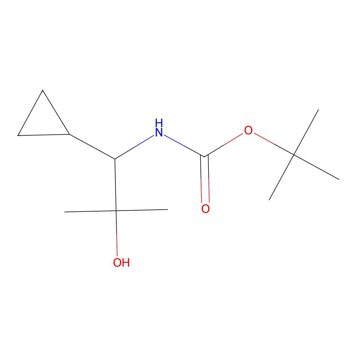 tert-butyl N-(1-cyclopropyl-2-hydroxy-2-methylpropyl)carbamate molecular structure, CAS 2408964-86-1