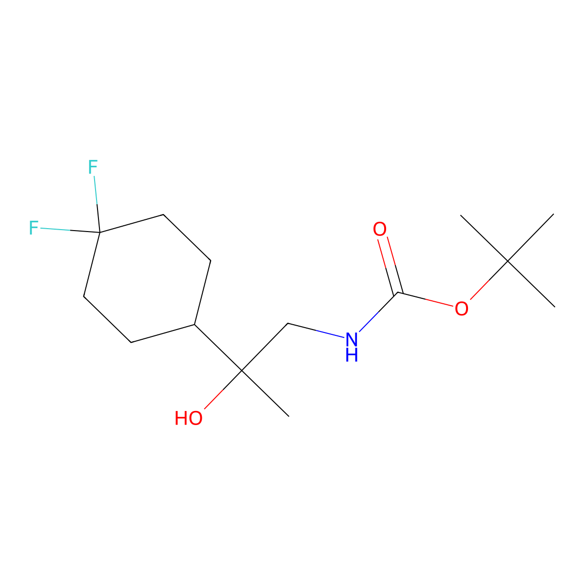 tert-butyl N-[2-(4,4-difluorocyclohexyl)-2-hydroxypropyl]carbamate molecular structure, CAS 2408964-87-2
