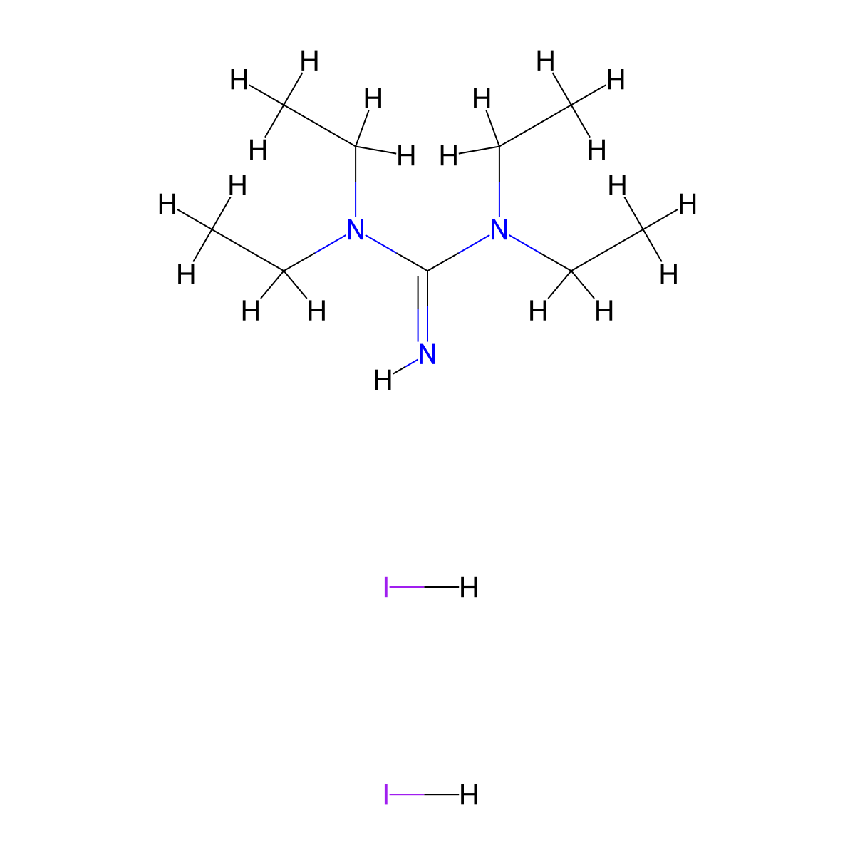 N,N,N',N'-tetraethylguanidine dihydroiodide molecular structure, CAS 2408964-91-8