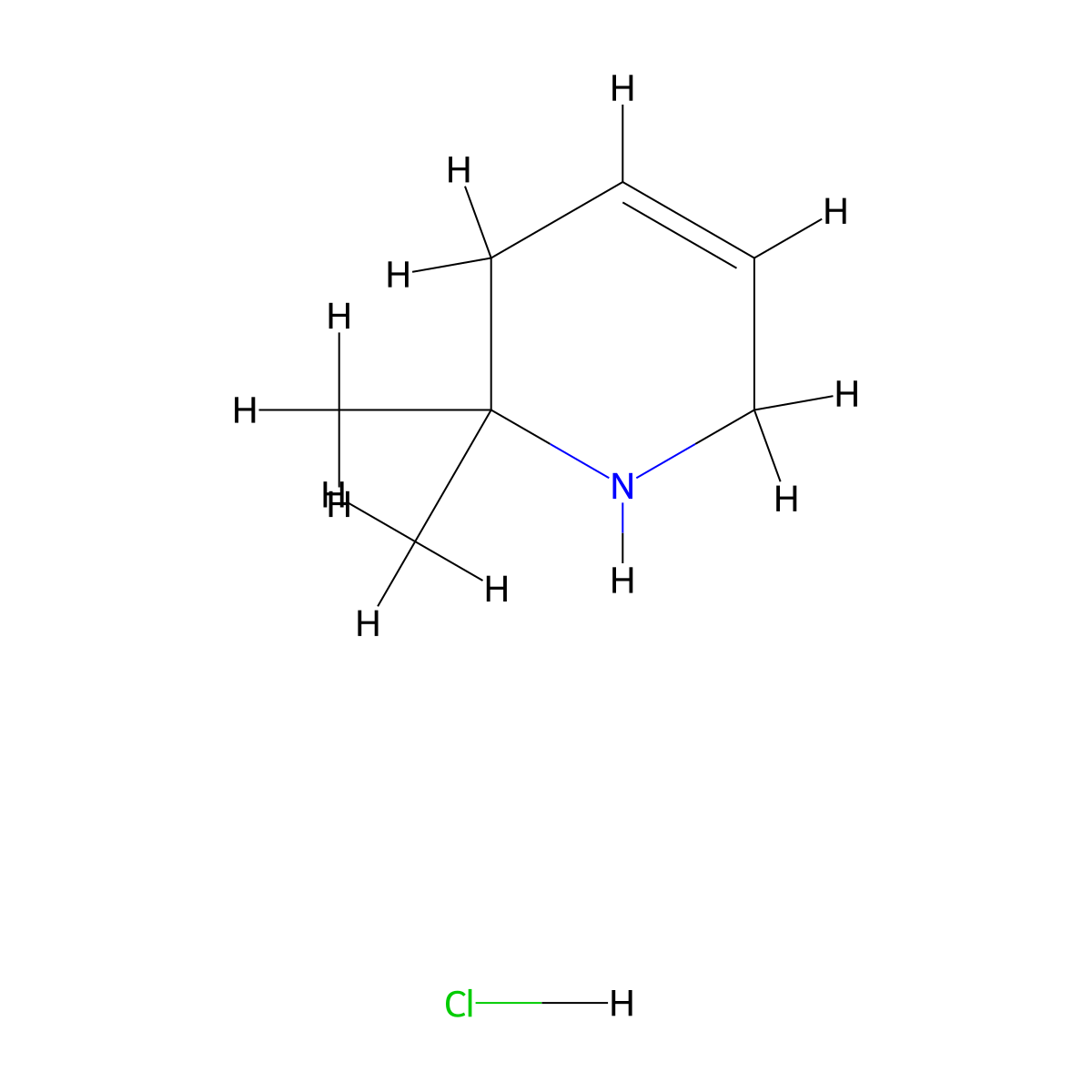 2,2-Dimethyl-1,2,3,6-tetrahydropyridine hydrochloride molecular structure, CAS 2408964-93-0