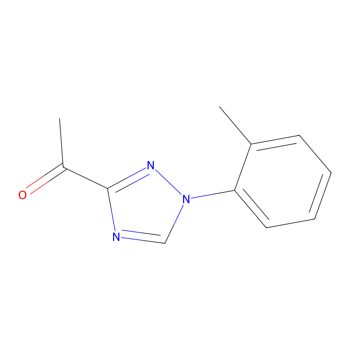 1-[1-(2-methylphenyl)-1H-1,2,4-triazol-3-yl]ethan-1-one molecular structure, CAS 2408964-95-2